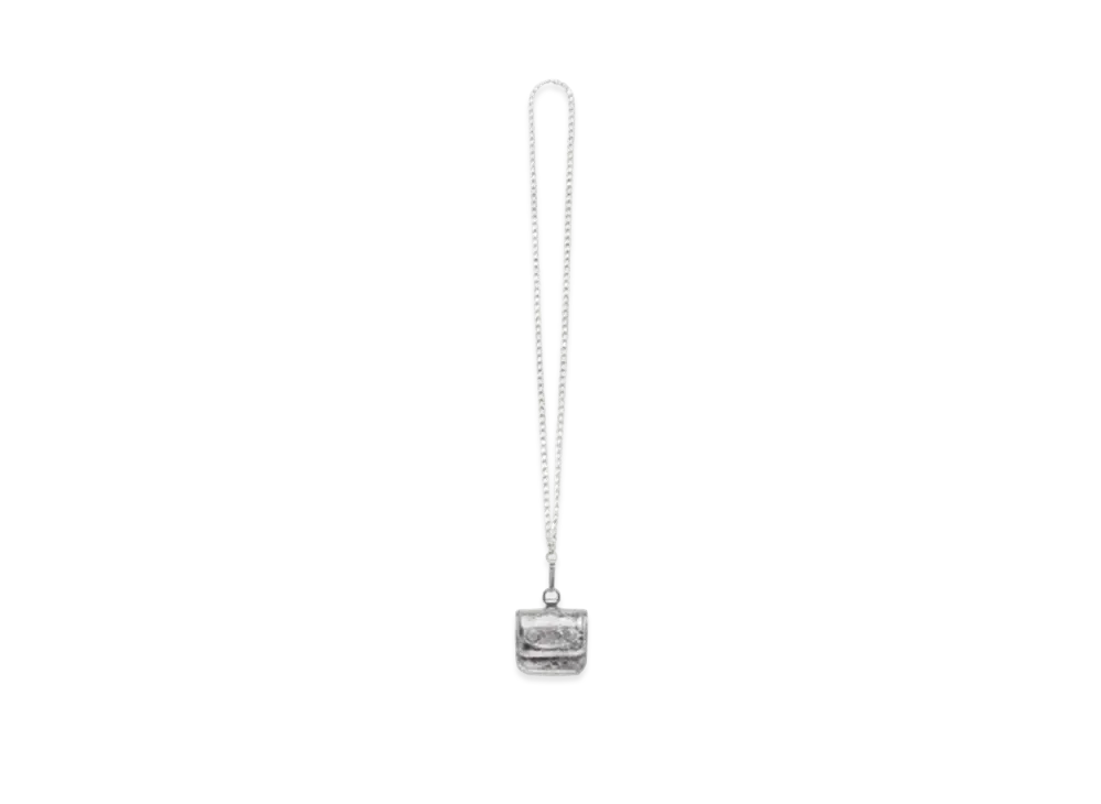 BALENCIAGA Le Cagole Flap Earpod Chain with Metallic "Silver"