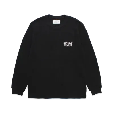 WACKO MARIA Thermal Crew Neck Shirt "Black"