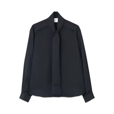 Paul Smith Women's Satin Bowtie Blouse "Navy"