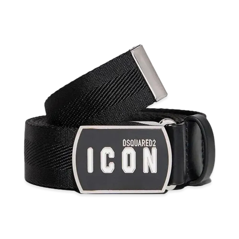 Dsquared2 Be Icon Plaque Belt #4 "Black"