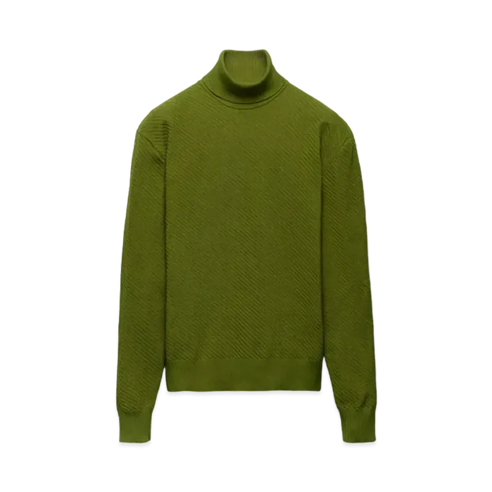 PRADA Men's Re-Nylon Turtleneck Sweater "Olive"