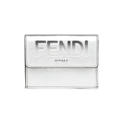 FENDI Micro Tri-Fold Wallet Leather "Silver"