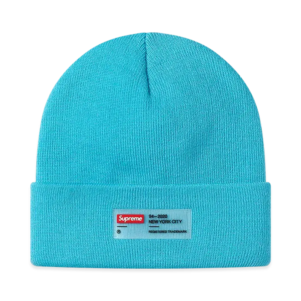 Supreme Clear Label Beanie "Cyan"