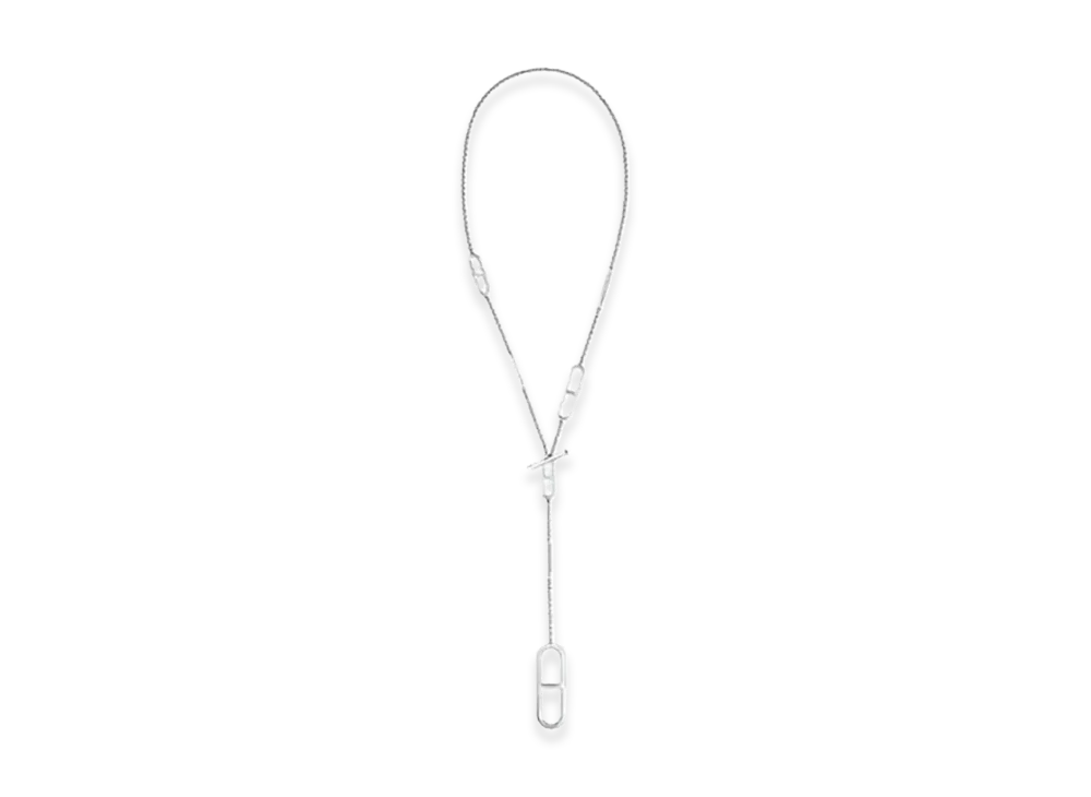 Hermes Ever Chaine D'ancre Long Necklace "Silver"