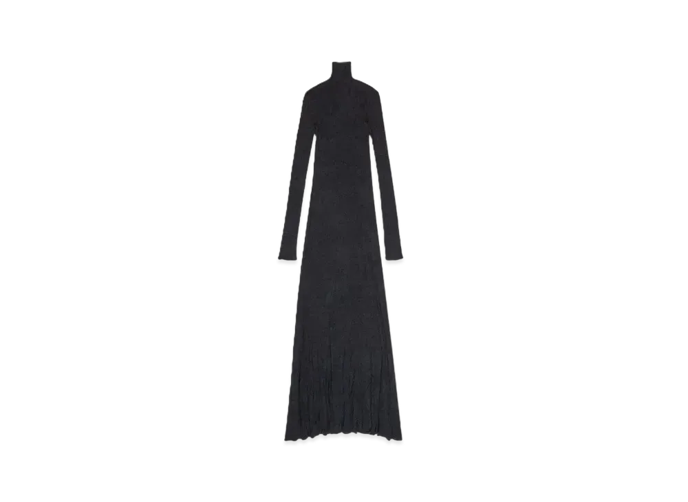BALENCIAGA Maxi Godet Dress "Black"