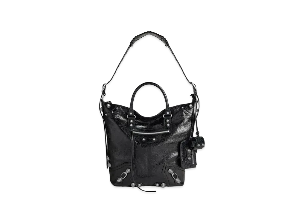 BALENCIAGA Le Cagole Medium Tote Bag In Arena Lambskin "Black"