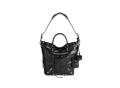 BALENCIAGA Le Cagole Medium Tote Bag In Arena Lambskin "Black"