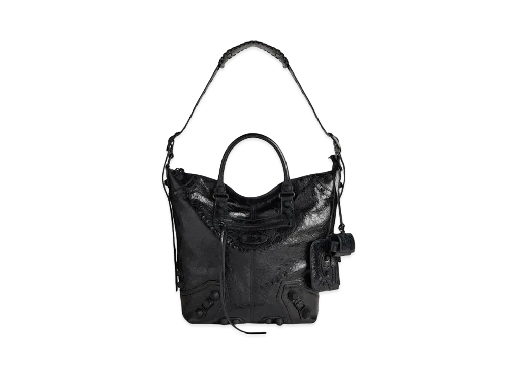 BALENCIAGA Le Cagole Medium Tote Bag In Arena Lambskin "Black"