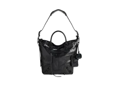 BALENCIAGA Le Cagole Medium Tote Bag In Arena Lambskin "Black"
