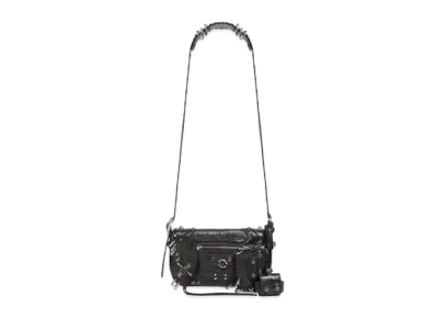 BALENCIAGA LE CAGOLE XS Flap Bag Pierced "Black"