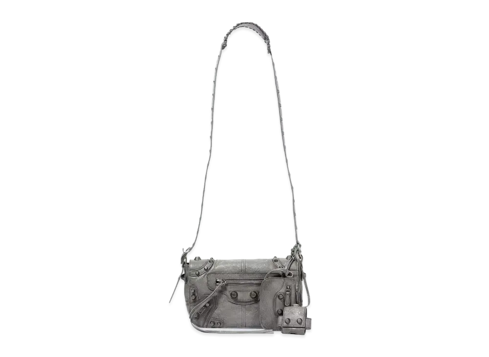 BALENCIAGA Le Cagole Medieval XS Effect Flap Bag "Grey"