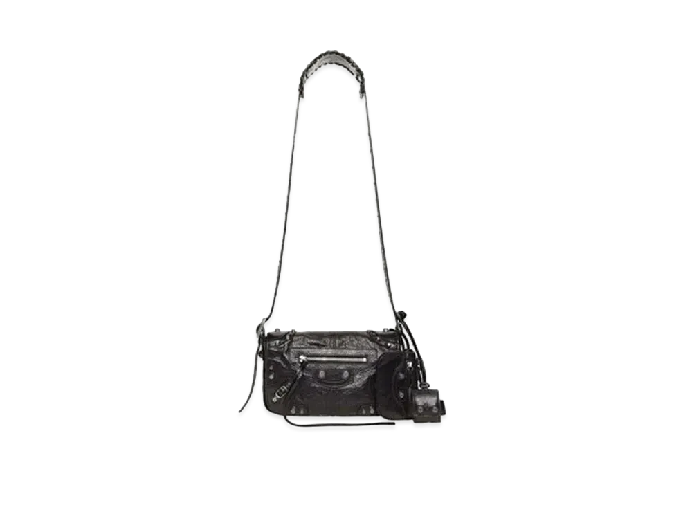 BALENCIAGA Le Cagole XS Flap Bag Metallized "Metallic Gray"