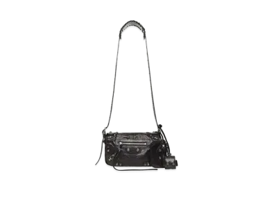 BALENCIAGA Le Cagole XS Flap Bag Metallized "Metallic Gray"