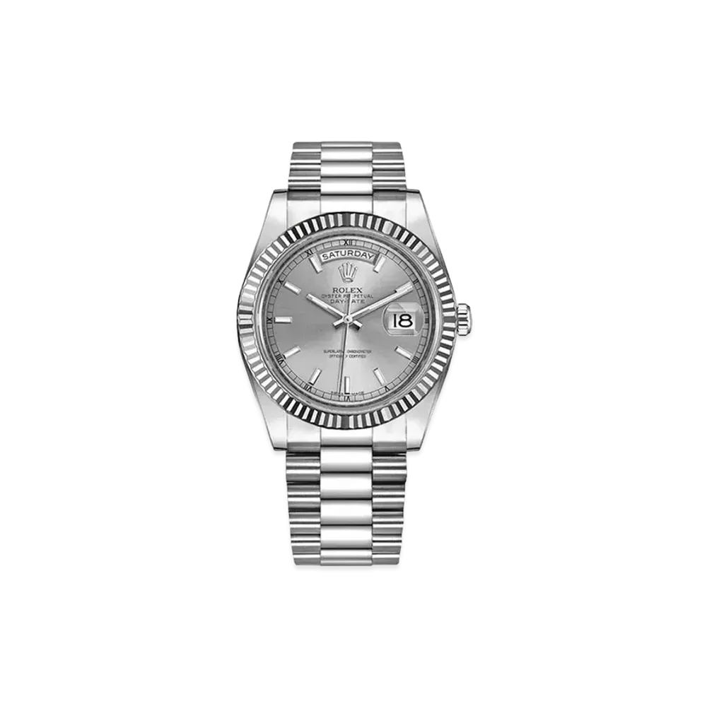 ROLEX Day-Date II "Silver/White Gold"