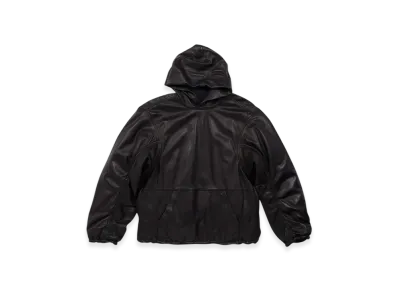 BALENCIAGA Oversized Hoodie in Smooth Soft Sheepskin "Black"