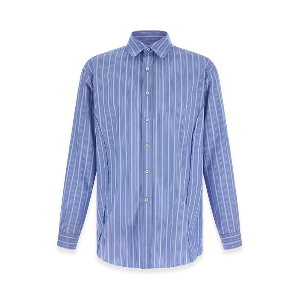 Maison Margiela Striped Cotton Shirt "Light Blue"
