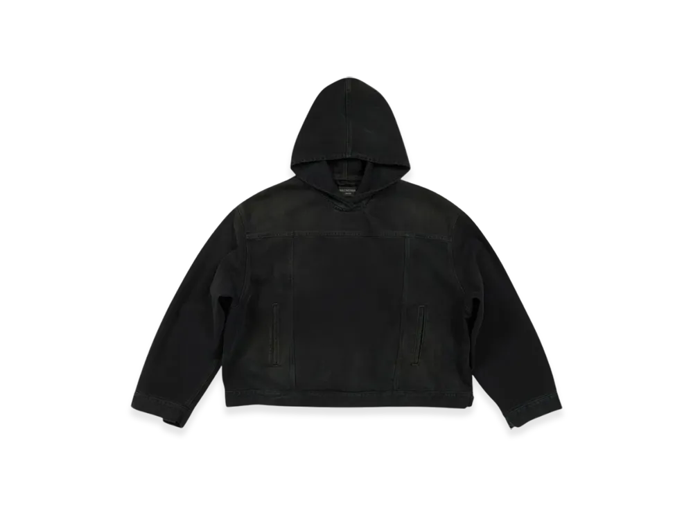 BALENCIAGA Pullover Jacket in Soft Denim "Black"