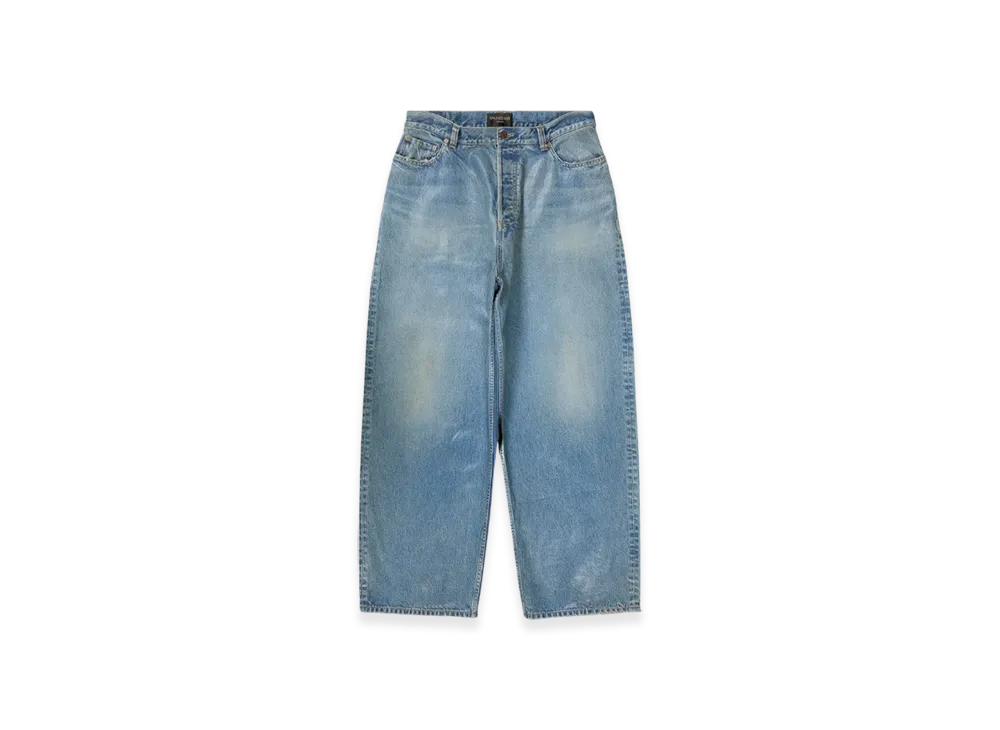 BALENCIAGA Large Baggy Jeans in Coated Soft Denim "Blue"