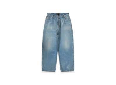 BALENCIAGA Large Baggy Jeans in Coated Soft Denim "Blue"