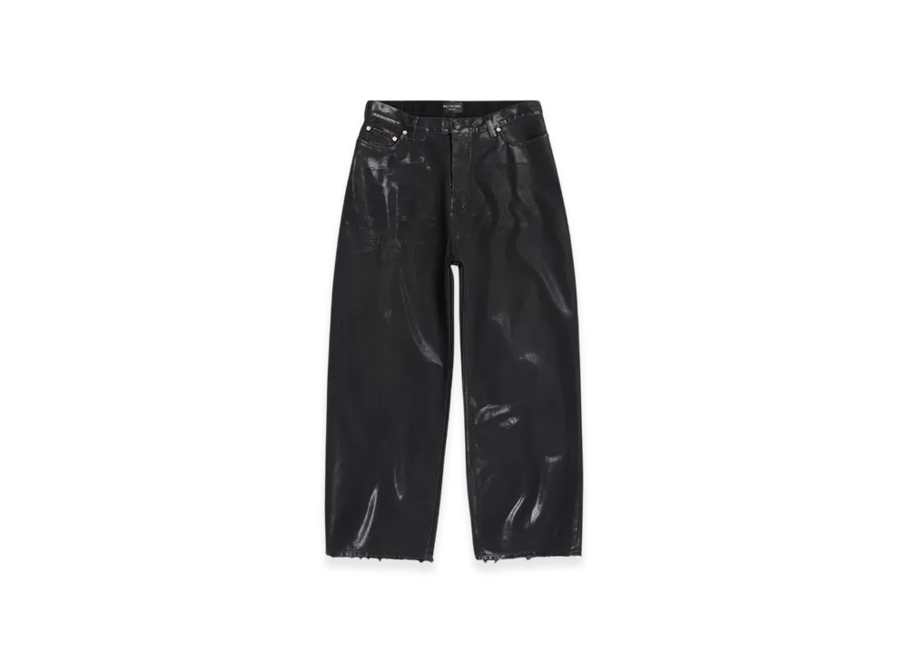 BALENCIAGA Large Baggy Jeans in Coated Soft Denim "Black"
