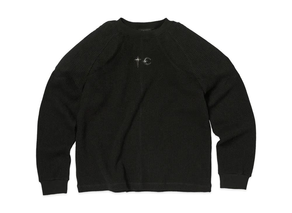 THUG CLUB Bulk Shoulder Waffle Long Sleeve "Black"