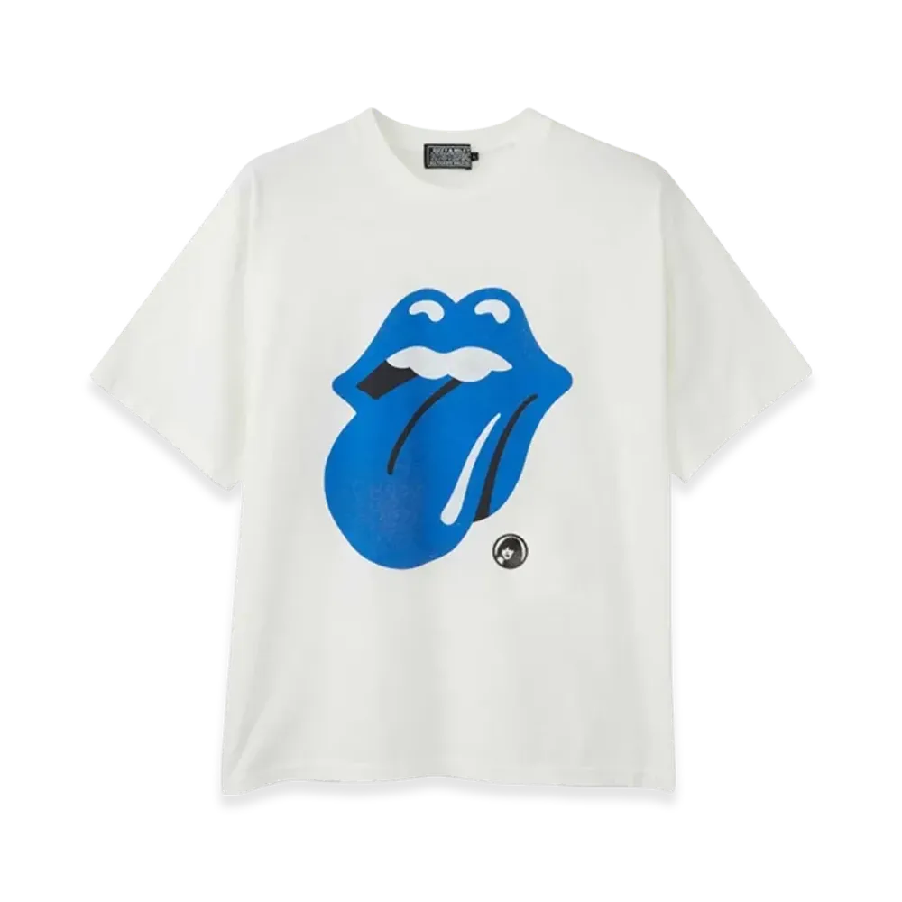 HYSTERIC GLAMOUR x The Rolling Stones Circle Head Blue Tongue T-Shirt "White"
