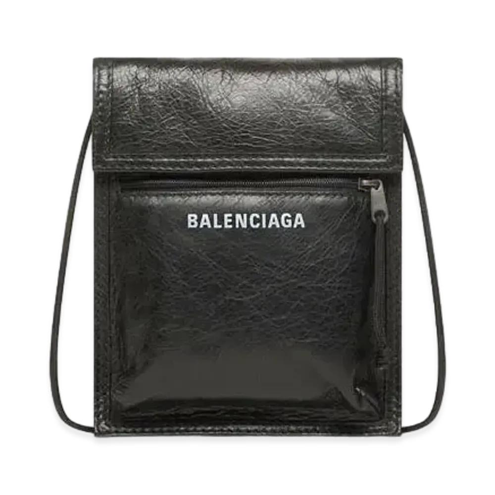 BALENCIAGA Explorer Small Pouch With Strap In "Black"
