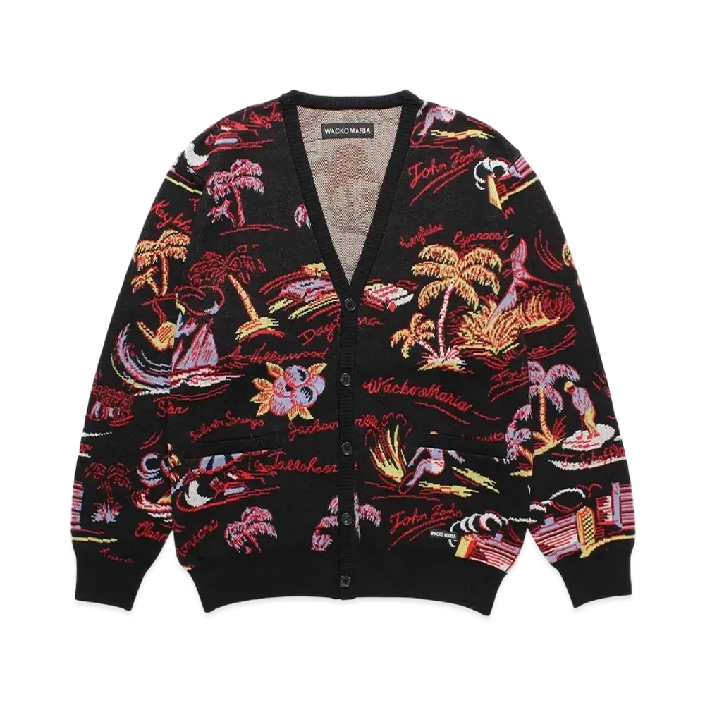 WACKO MARIA Jacquard Knit Cardigan "Black"