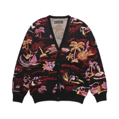 WACKO MARIA Jacquard Knit Cardigan "Black"