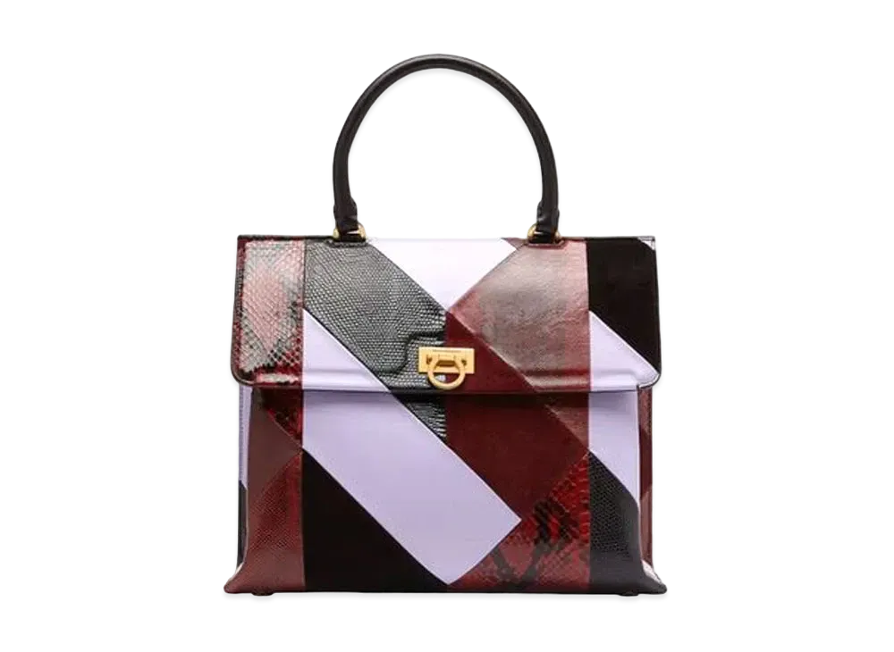 Salvatore Ferragamo Trifolio Handbag (M) "Red/Carmine/Black"
