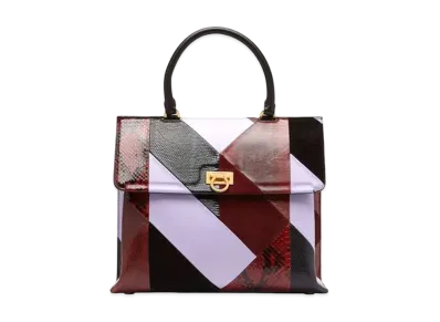 Salvatore Ferragamo Trifolio Handbag (M) "Red/Carmine/Black"