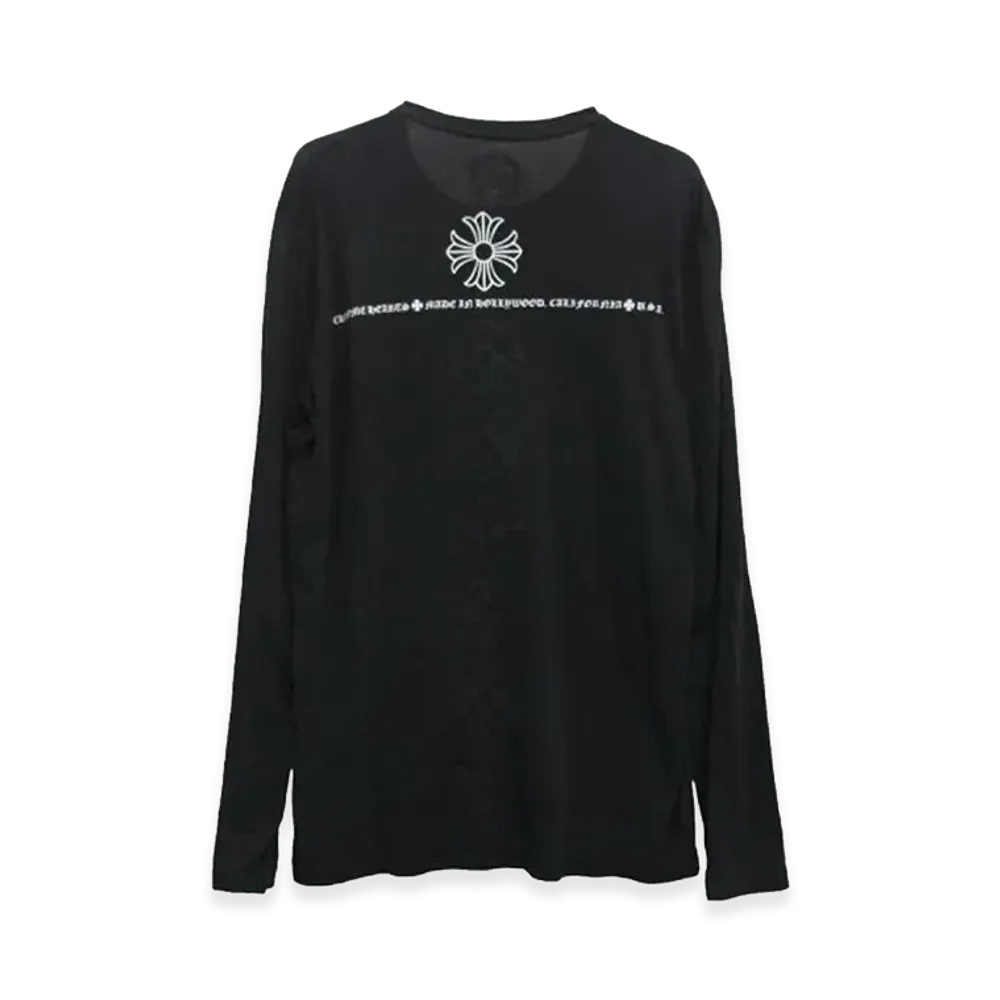 Chrome Hearts CH Plus Scroll Label Back Print L/S T-Shirt "Black"