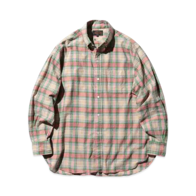 BEAMS B.D. Classic-fit Madras "Pink"