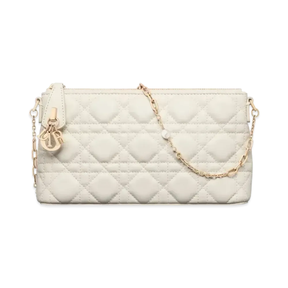 Dior Miss Dior Mini Shoulder Bag Cannage Lambskin "Latte"