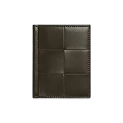 Bottega Veneta Cassette Slim Flap Card Case "Kaki/Light Butterscotch"