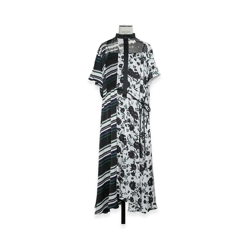 sacai Women's Pattern Mix Dress "White Multi"
