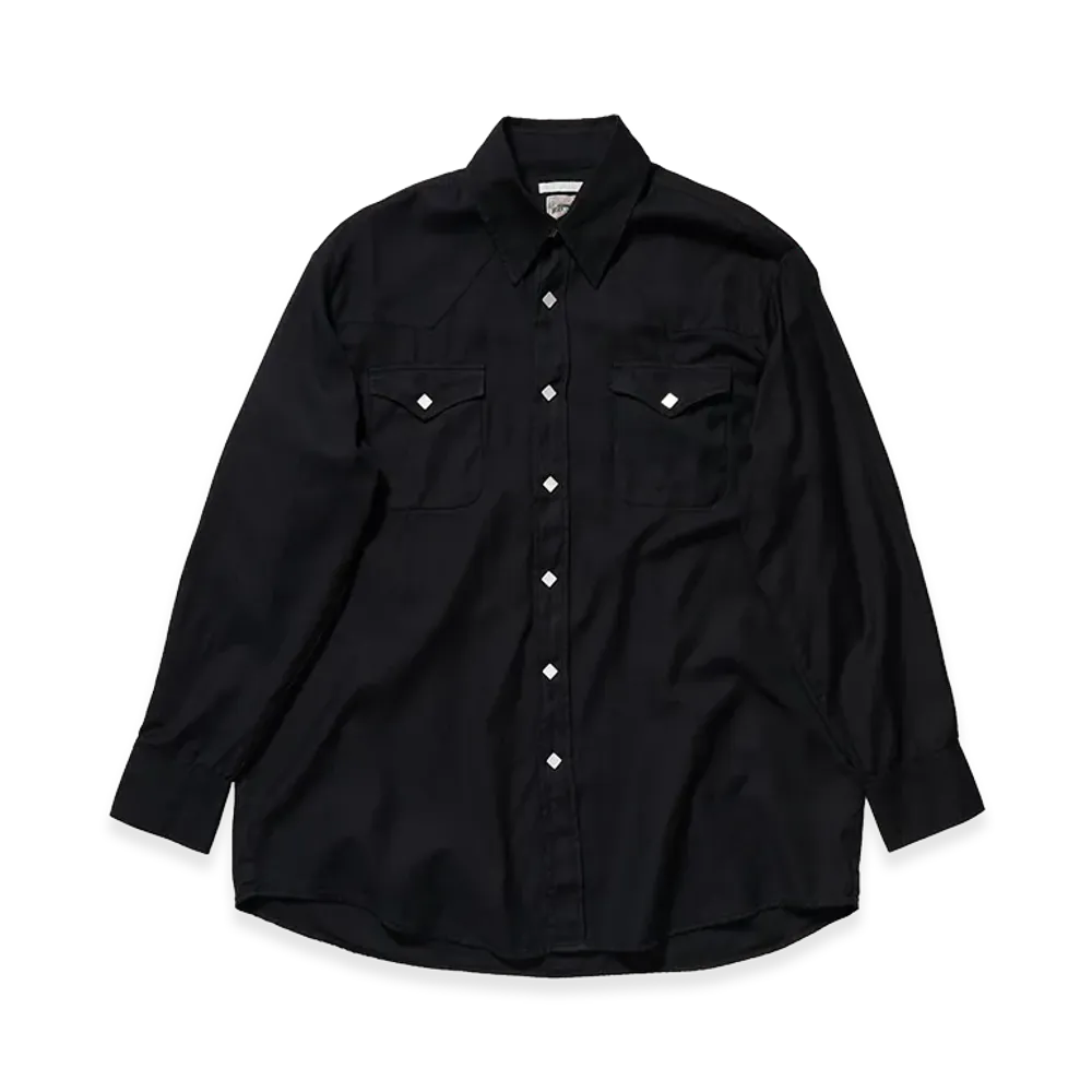 OUR LEGACY Work Shop x Stussy Ranch Shirt "Black High Twist Twill"