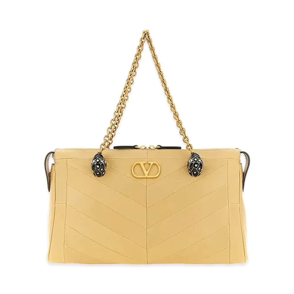 Valentino Garavani Women's Panthea Shoulder Bag "Beige"