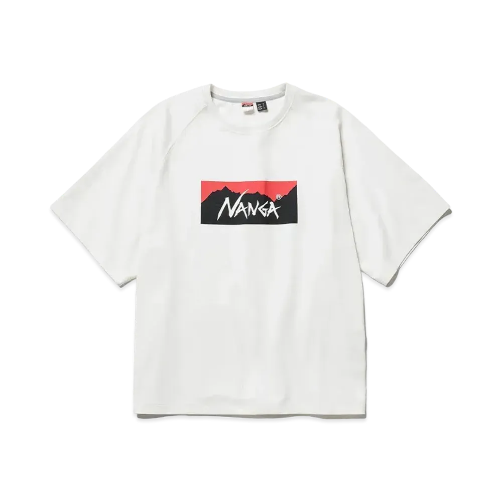 NANGA Eco Hybrid Box Logo Loose Fit Tee "White"