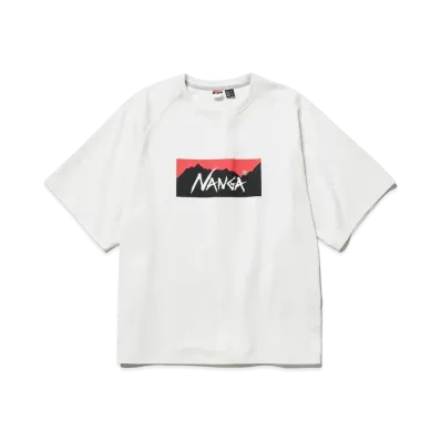 NANGA Eco Hybrid Box Logo Loose Fit Tee "White"