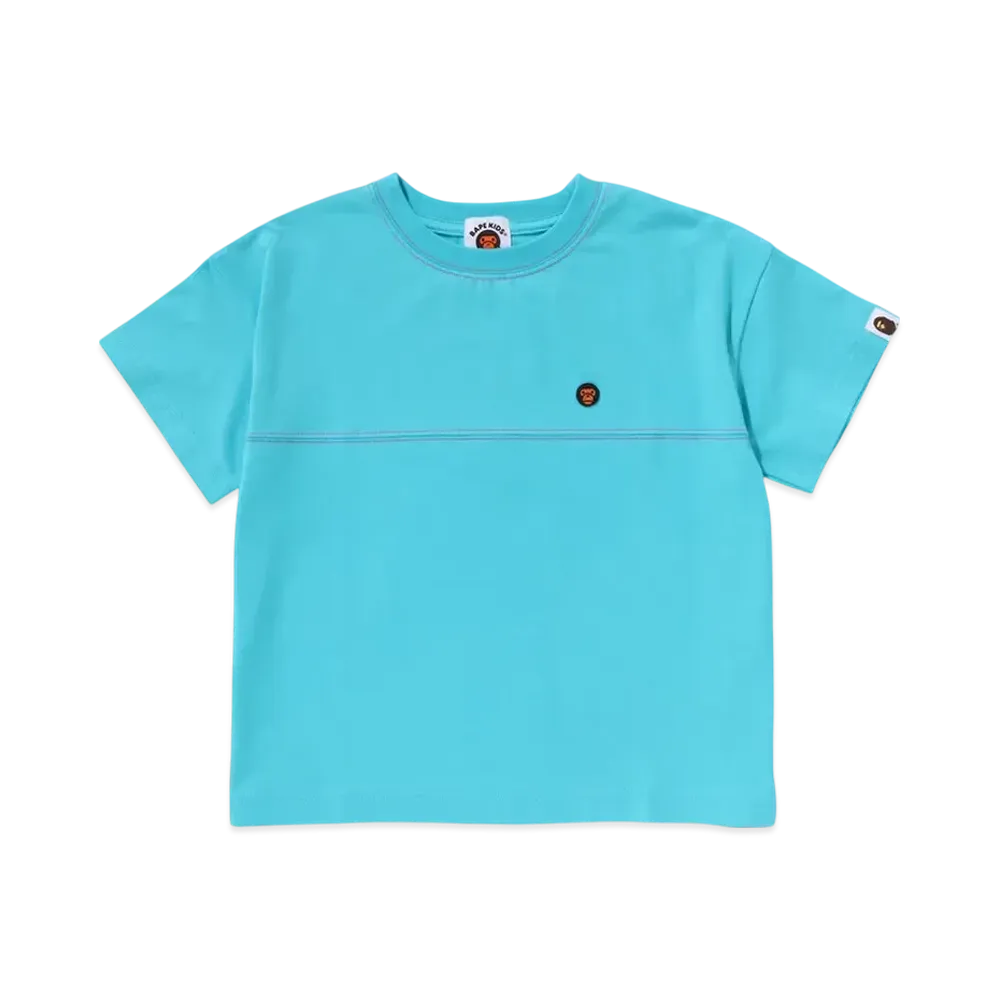 A BATHING APE Baby Milo Neon Print Relaxed Fit Tee "Sax"