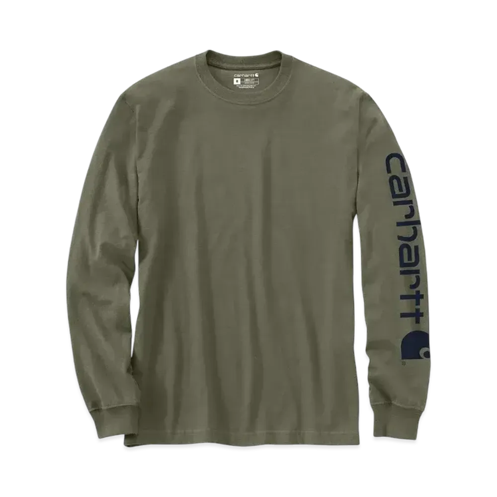 Carhartt Long Sleeve Graphic Logo T-Shirt "Dusty Olive/Navy"