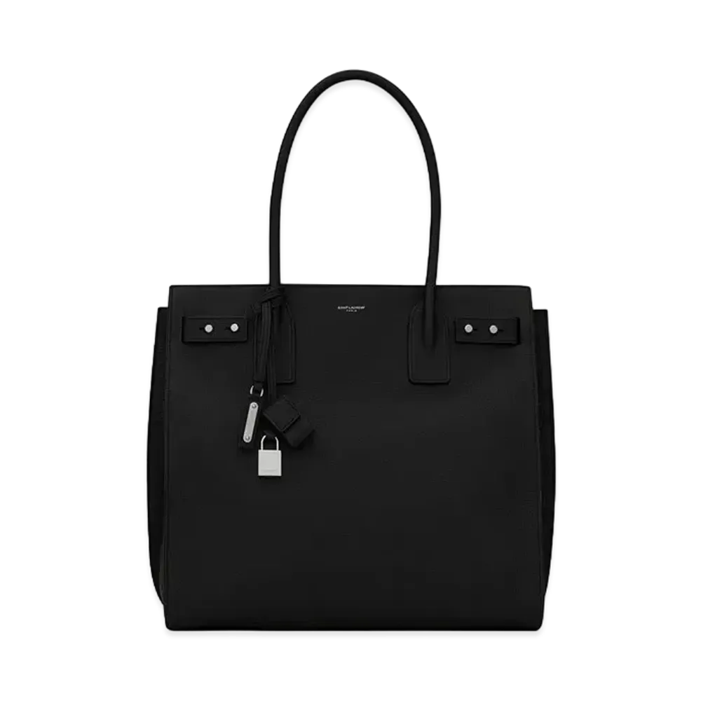 SAINT LAURENT Sac De Jour North/South Tote In Grained Leather "Black"