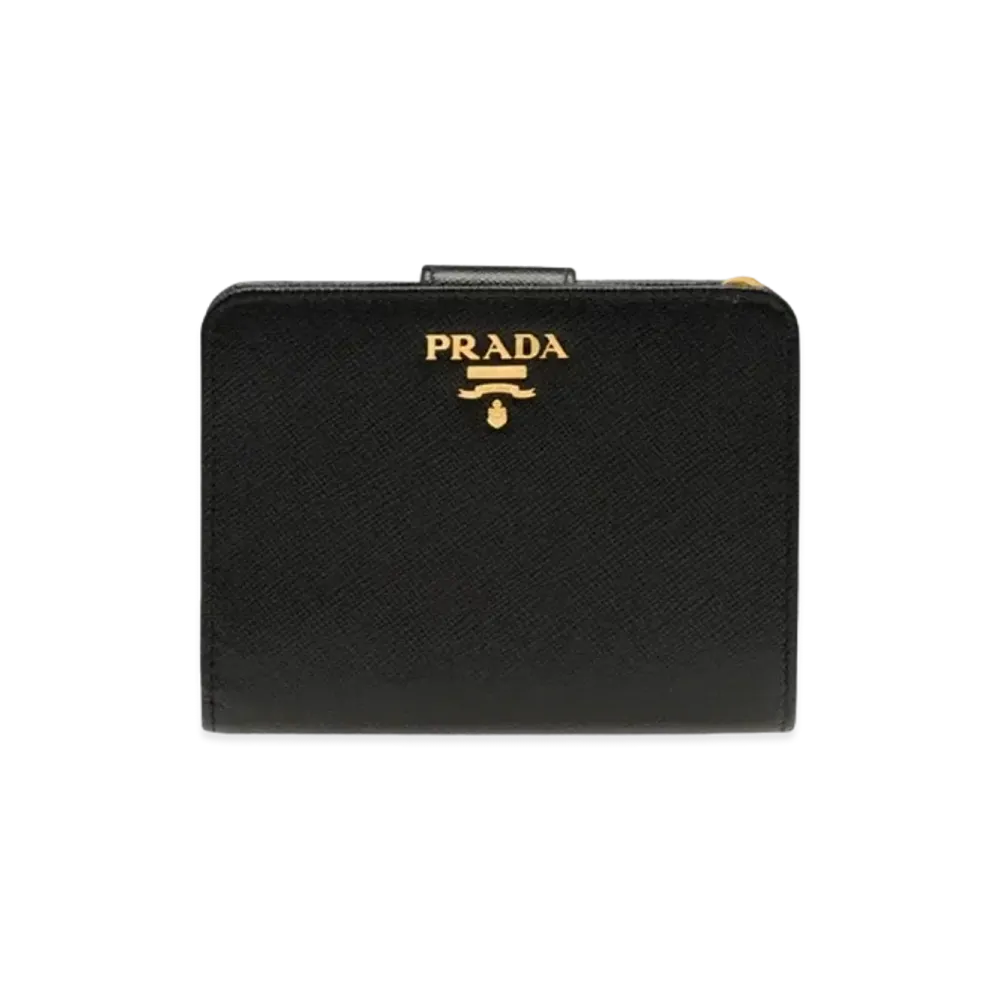 PRADA Small Saffiano Leather Wallet "Black"