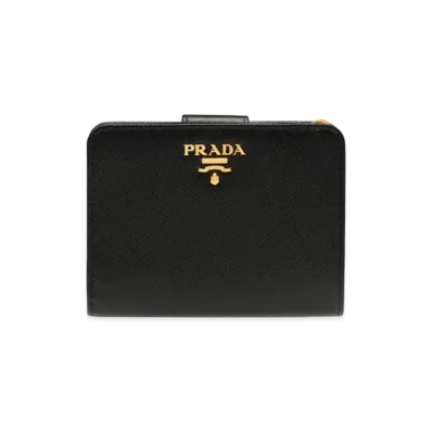 PRADA Small Saffiano Leather Wallet "Black"