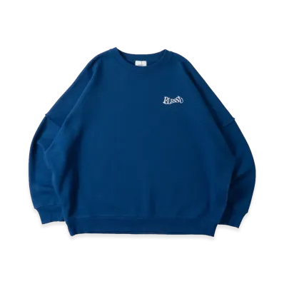 BLESS U Wave Logo Sweatshirt "Blue"