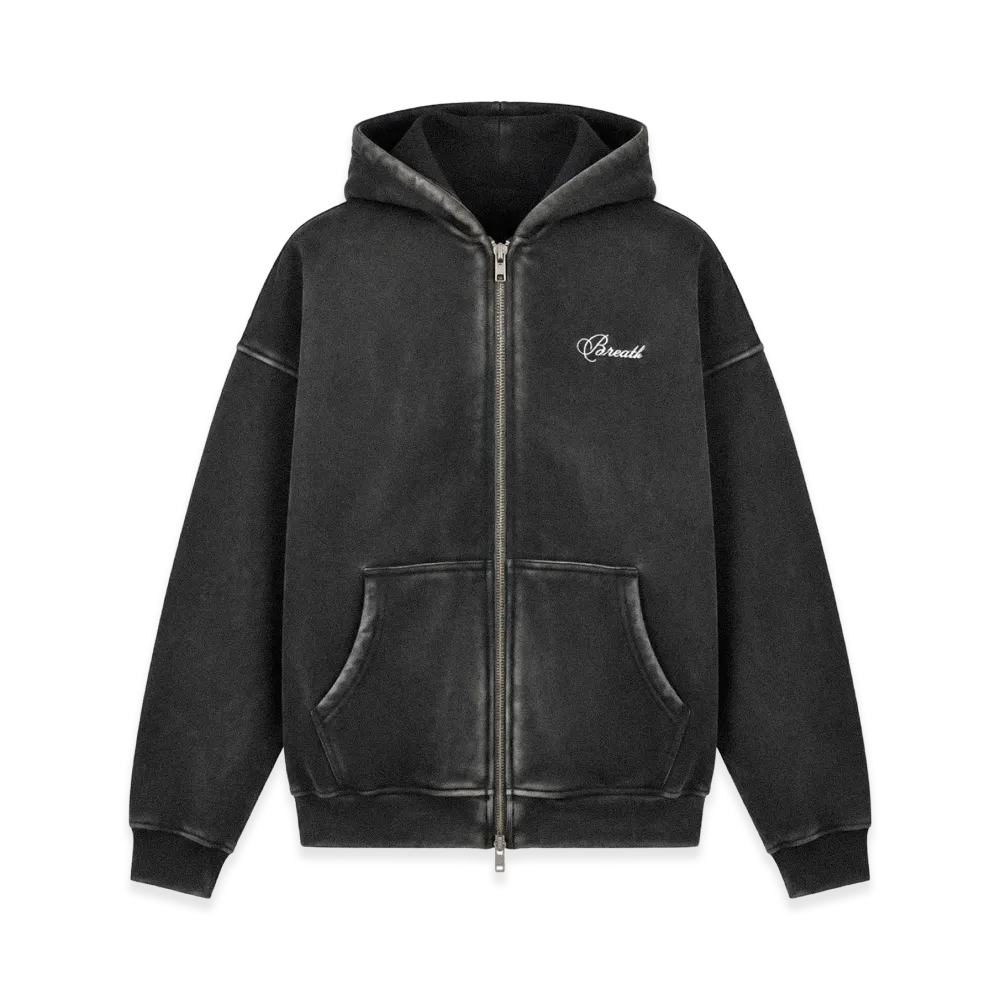 BREATH Fade Zip Hoodie "Black"