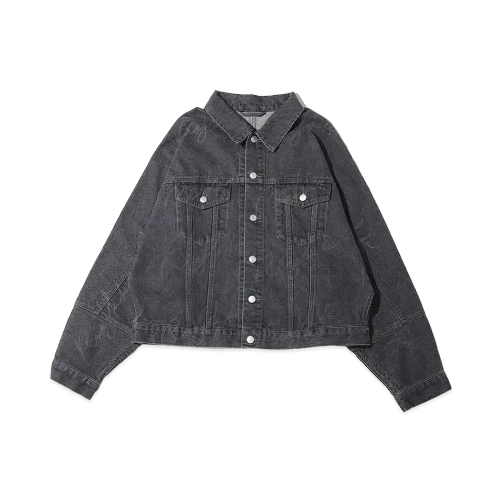 atmos pink x Riehata Monogram Denim Jacket "Black"