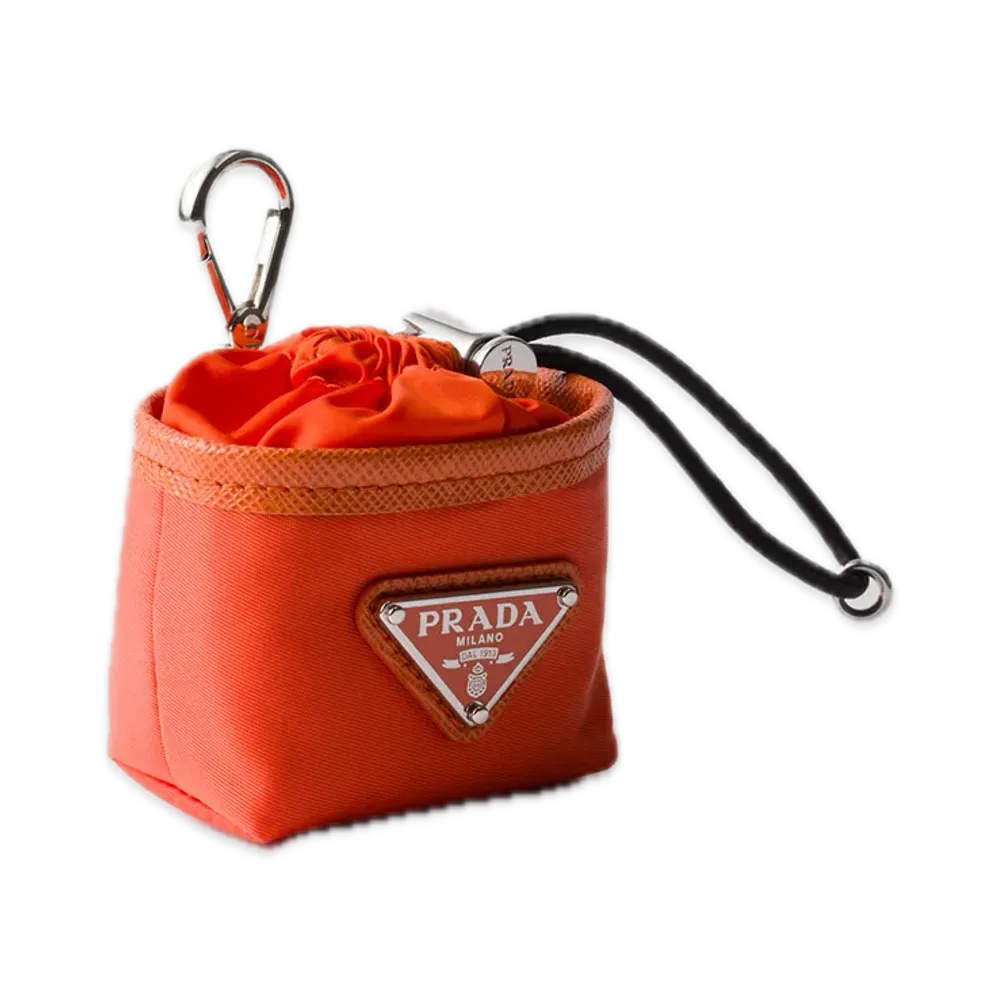 PRADA Re-Nylon Mini Pouch Bag Charm "Orange"