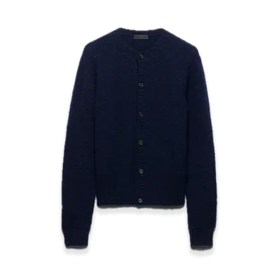 PRADA Shetland Wool Cardigan "Navy"